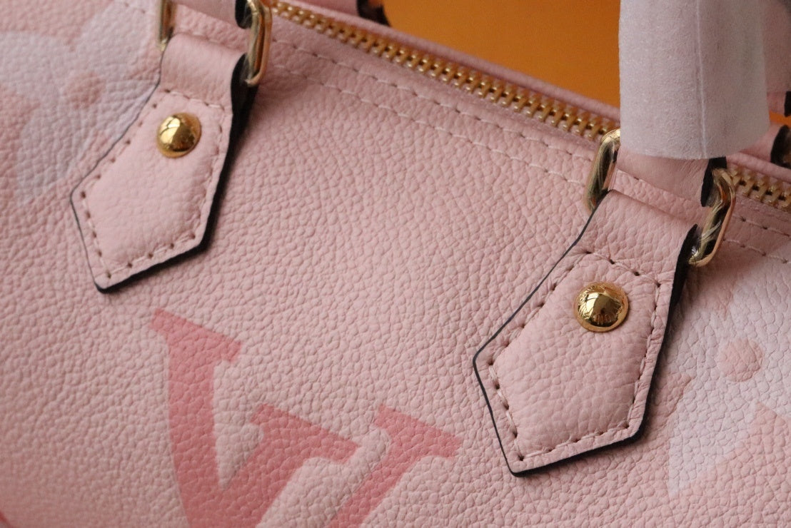 LV Papillon GLAMI Monogram Empreinte Bouton De Rose Pink For Women, WomenÃ¢â‚¬â„¢s Handbags, Shoulder And Crossbody Bags 7.9in/20cm LV M45707