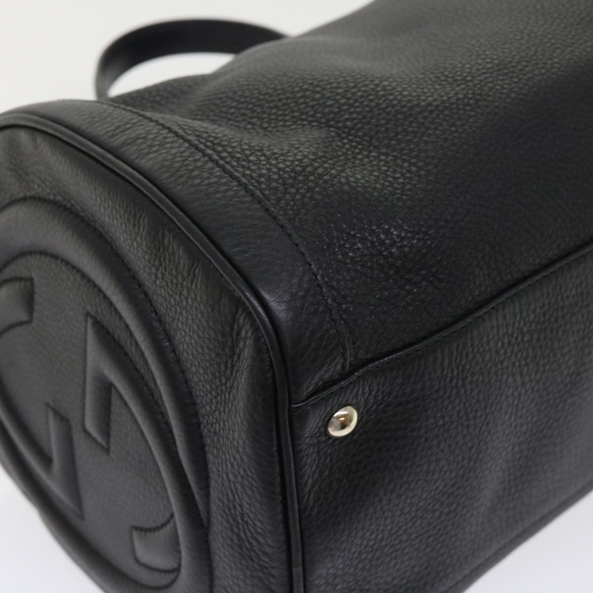 GUCCI Soho Boston Bag Leather Black 282302 46157