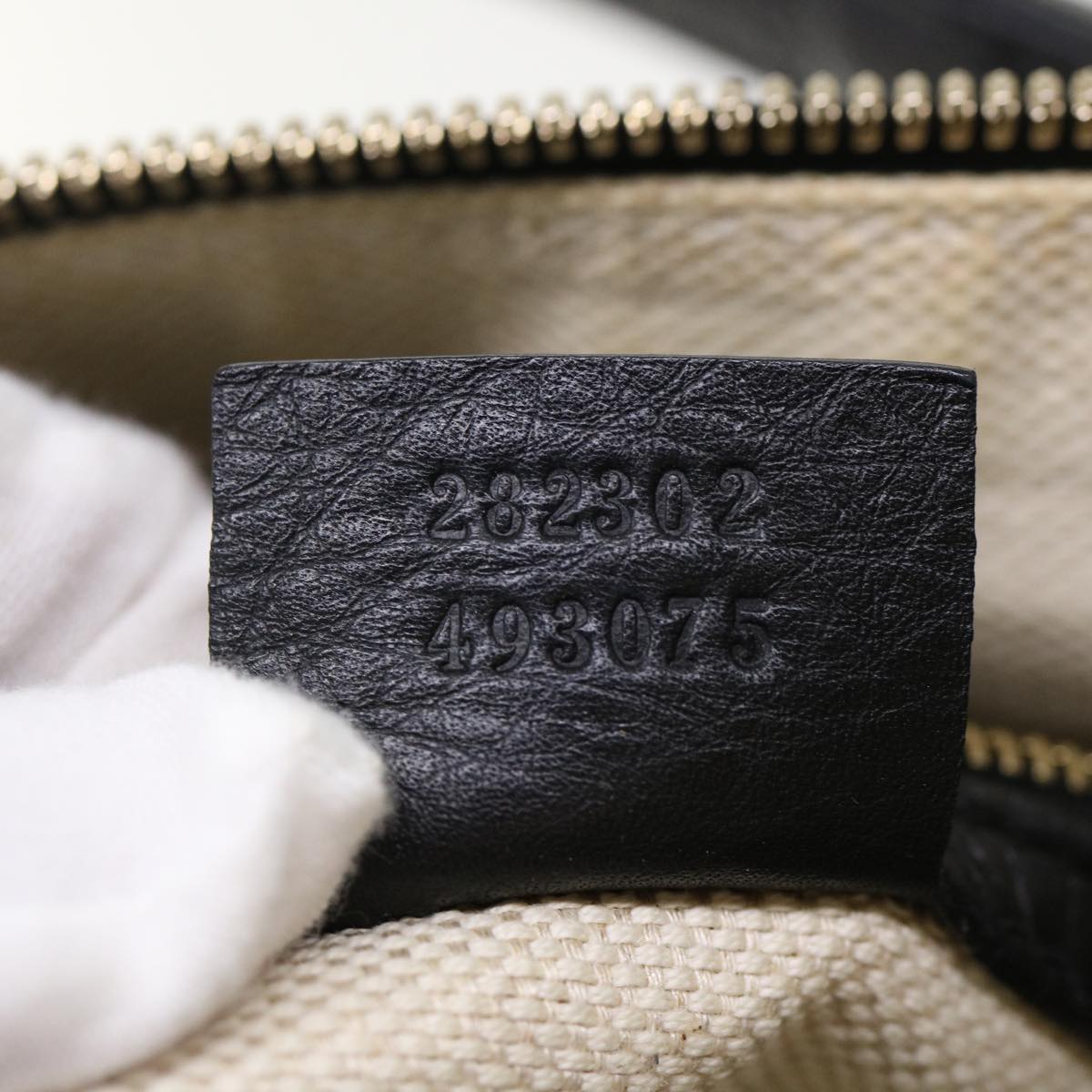 GUCCI Soho Boston Bag Leather Black 282302 46157
