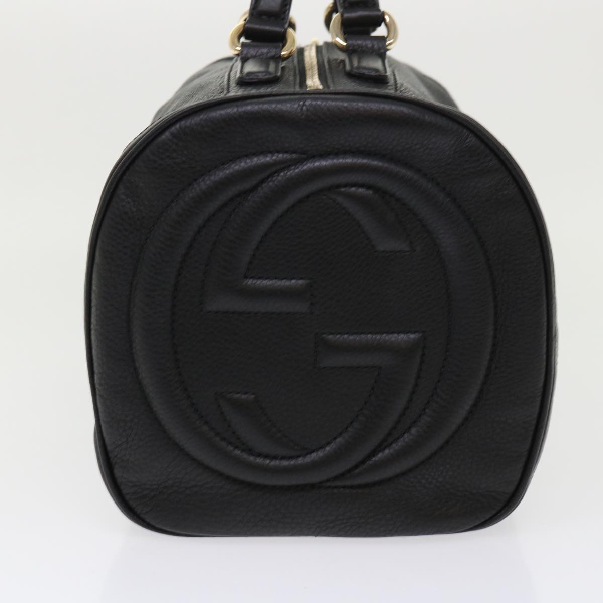GUCCI Soho Boston Bag Leather Black 282302 46157