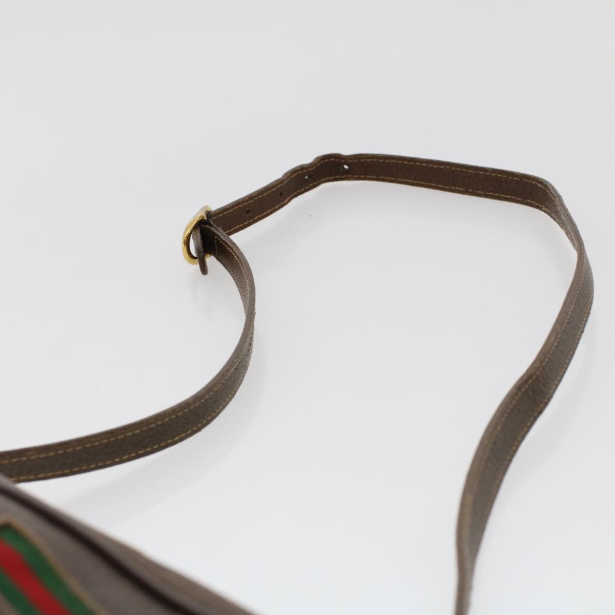GUCCI GG Canvas Web Sherry Line Shoulder Bag Beige Red 56.02.088 46158