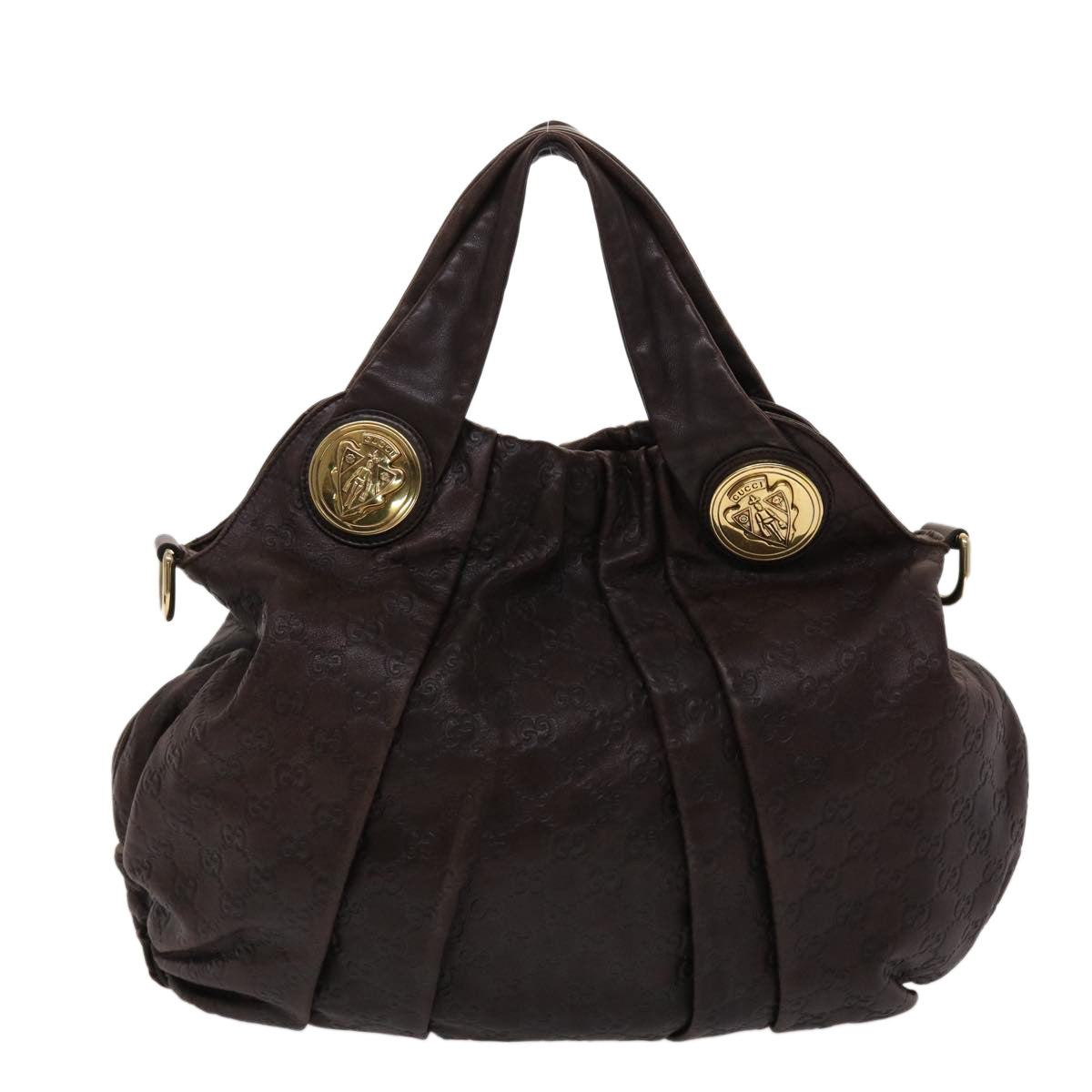 GUCCI GG Canvas Guccissima Shoulder Bag Leather 2way Brown 197016 46159