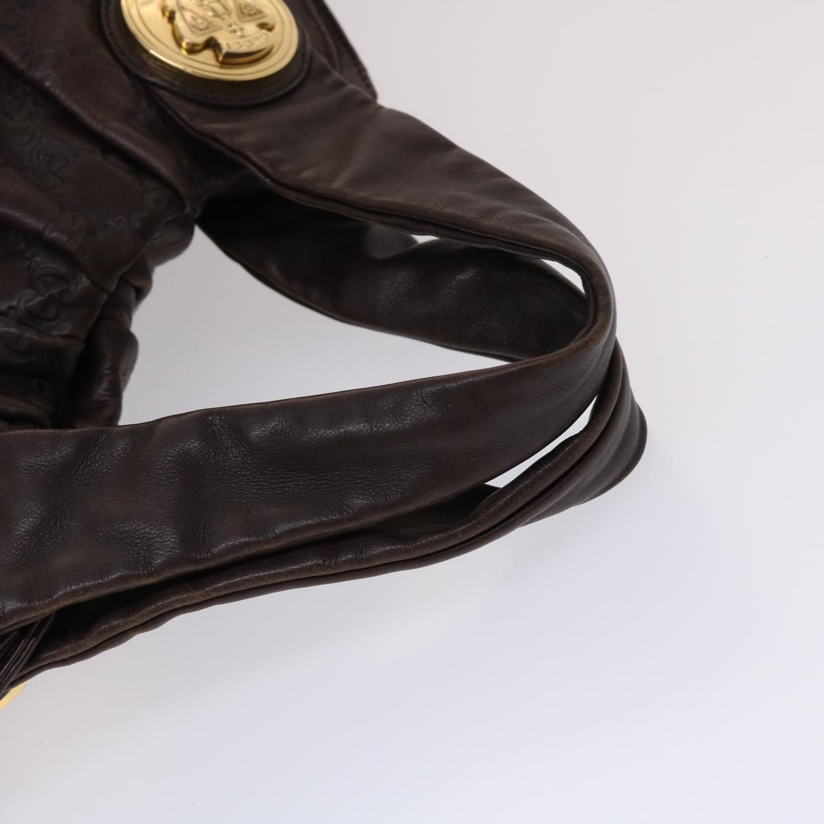 GUCCI GG Canvas Guccissima Shoulder Bag Leather 2way Brown 197016 46159