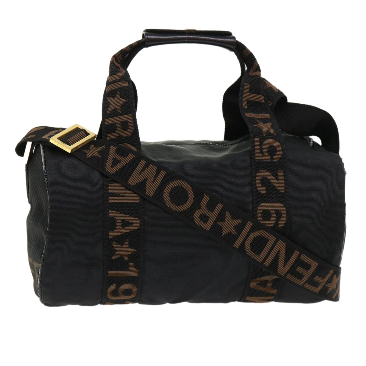 FENDI Boston Bag Nylon 2way Black 46161