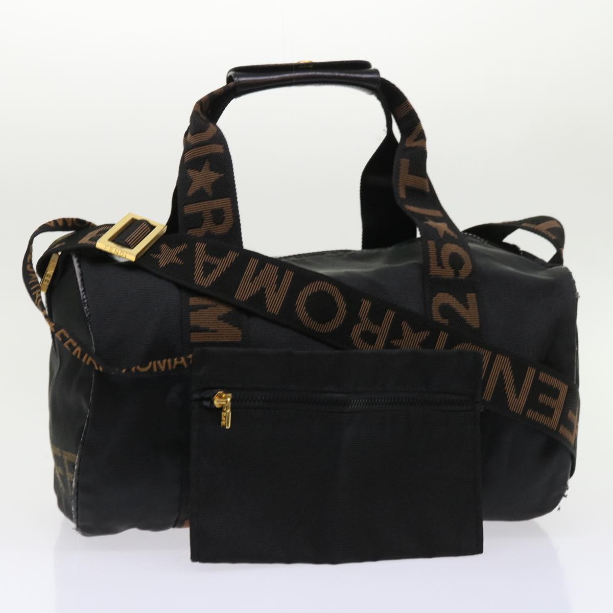 FENDI Boston Bag Nylon 2way Black 46161