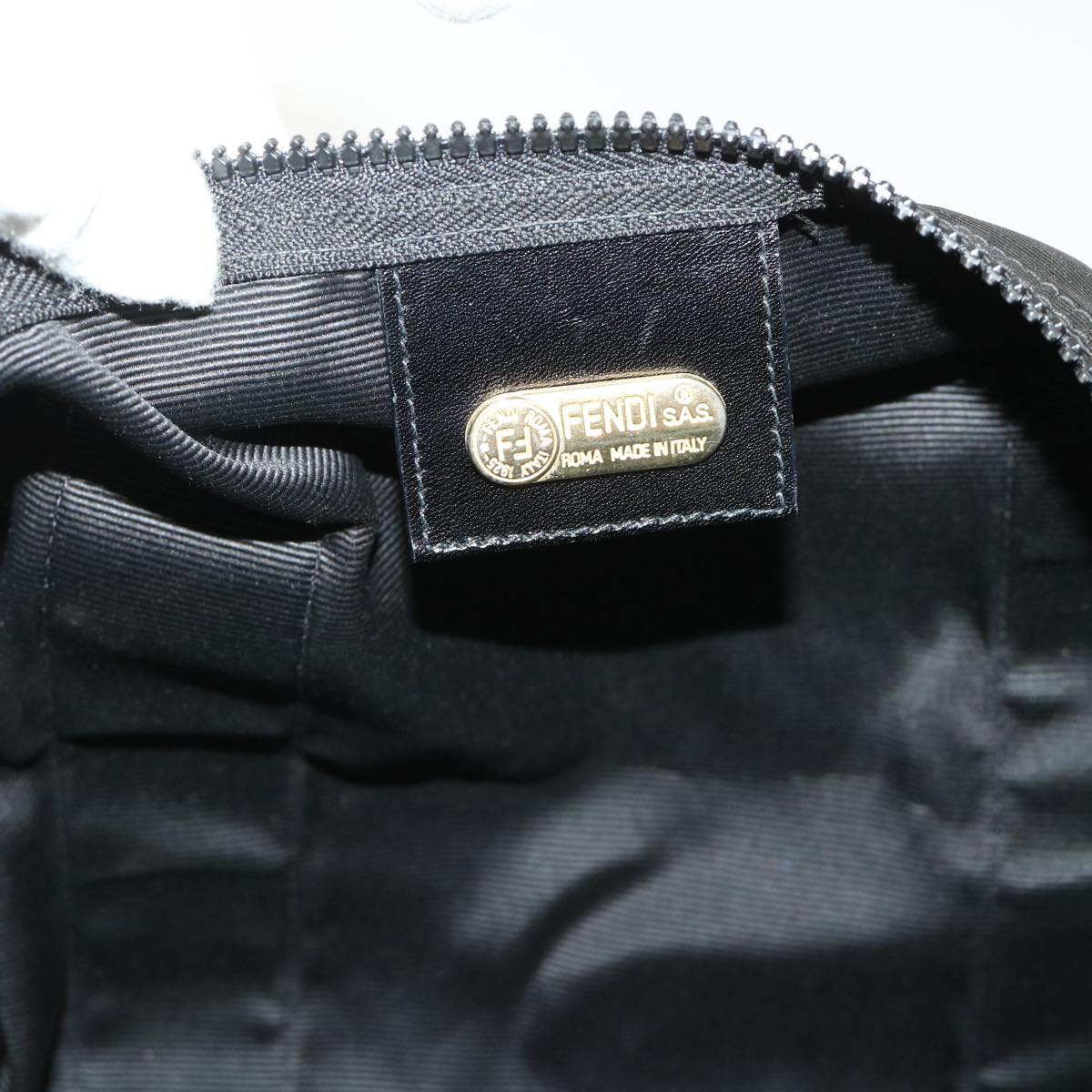 FENDI Boston Bag Nylon 2way Black 46161
