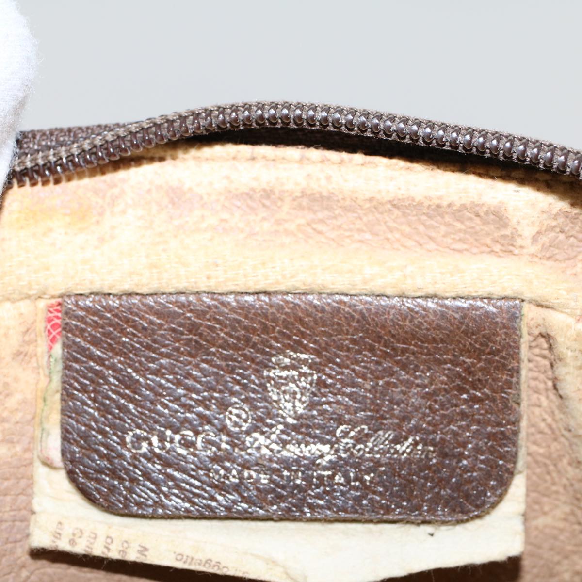 GUCCI GG Canvas Web Sherry Line Clutch Bag Beige Red 89•01•012 46162