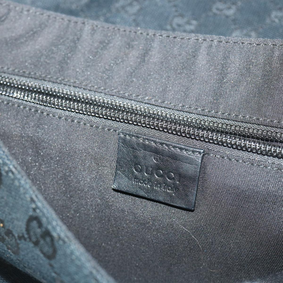 GUCCI GG Canvas Waist bag Leather Black 145851 46164