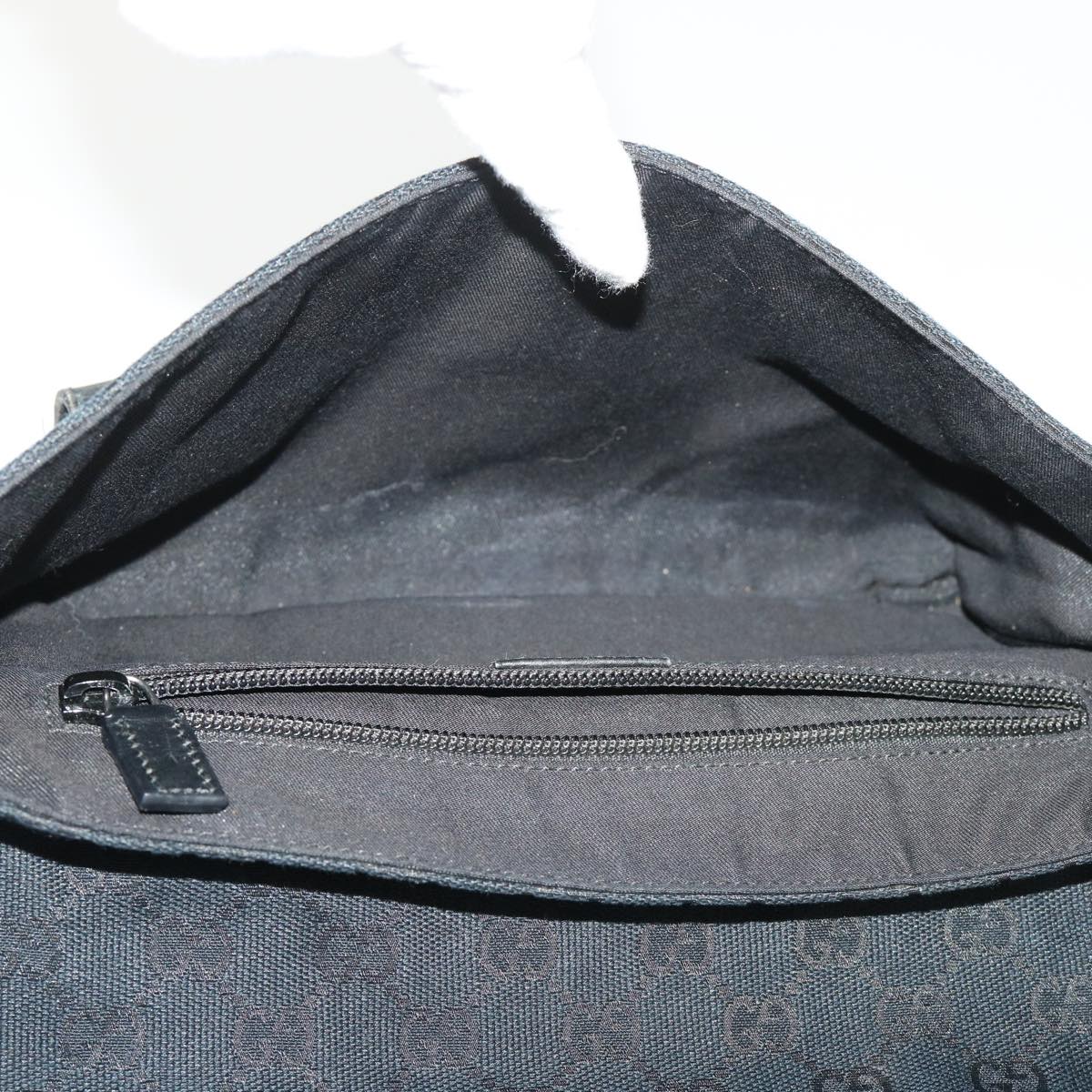 GUCCI GG Canvas Waist bag Leather Black 145851 46164