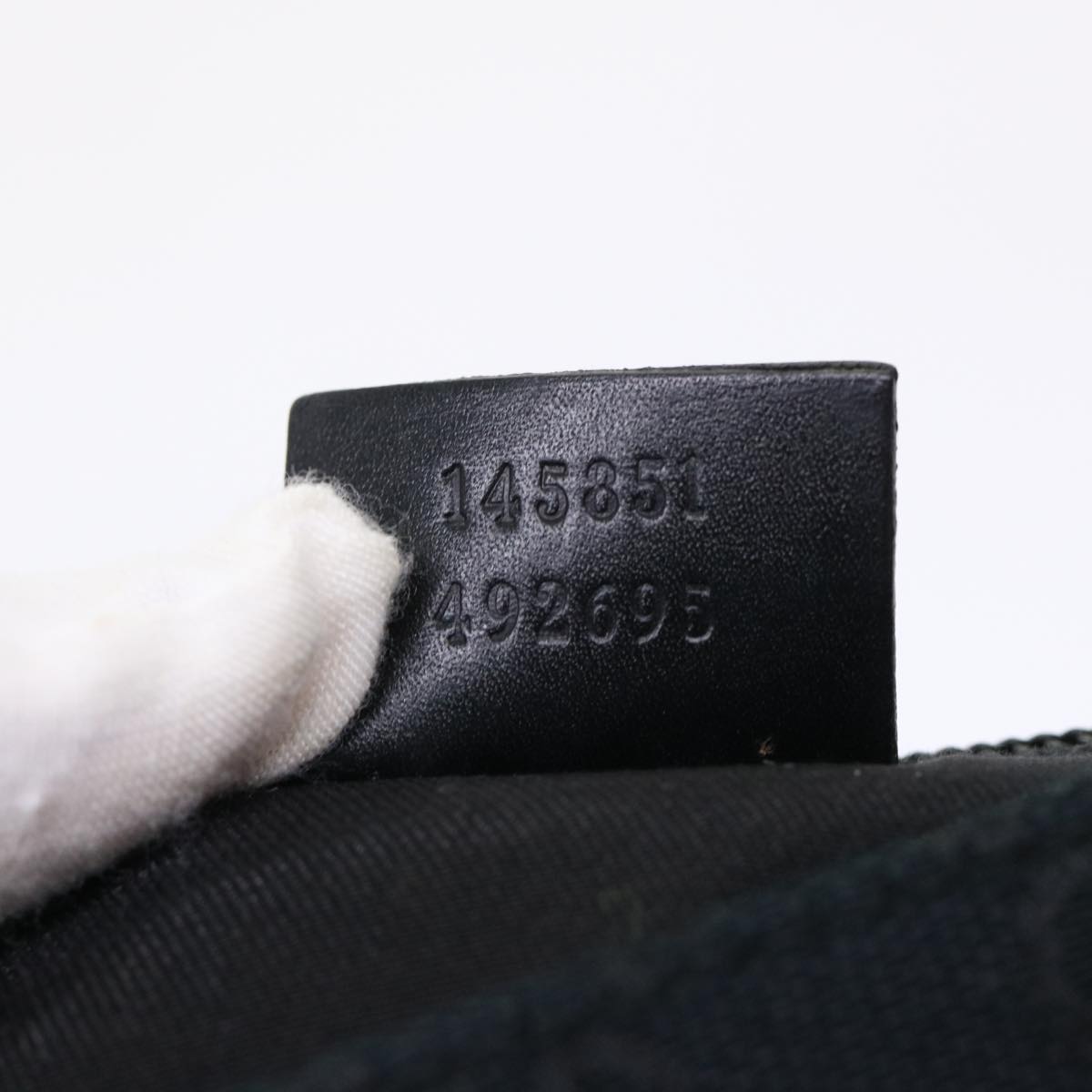 GUCCI GG Canvas Waist bag Leather Black 145851 46164