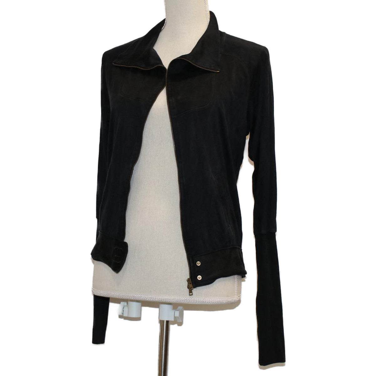 GUCCI Parker Jacket Silk M Black 46186