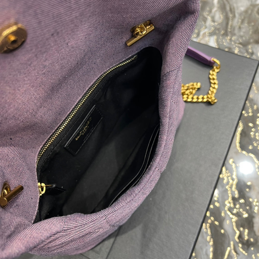 GLAMI Puffer Toy Bag Blesched Lilac In Denim For Women 9in/23cm YSL