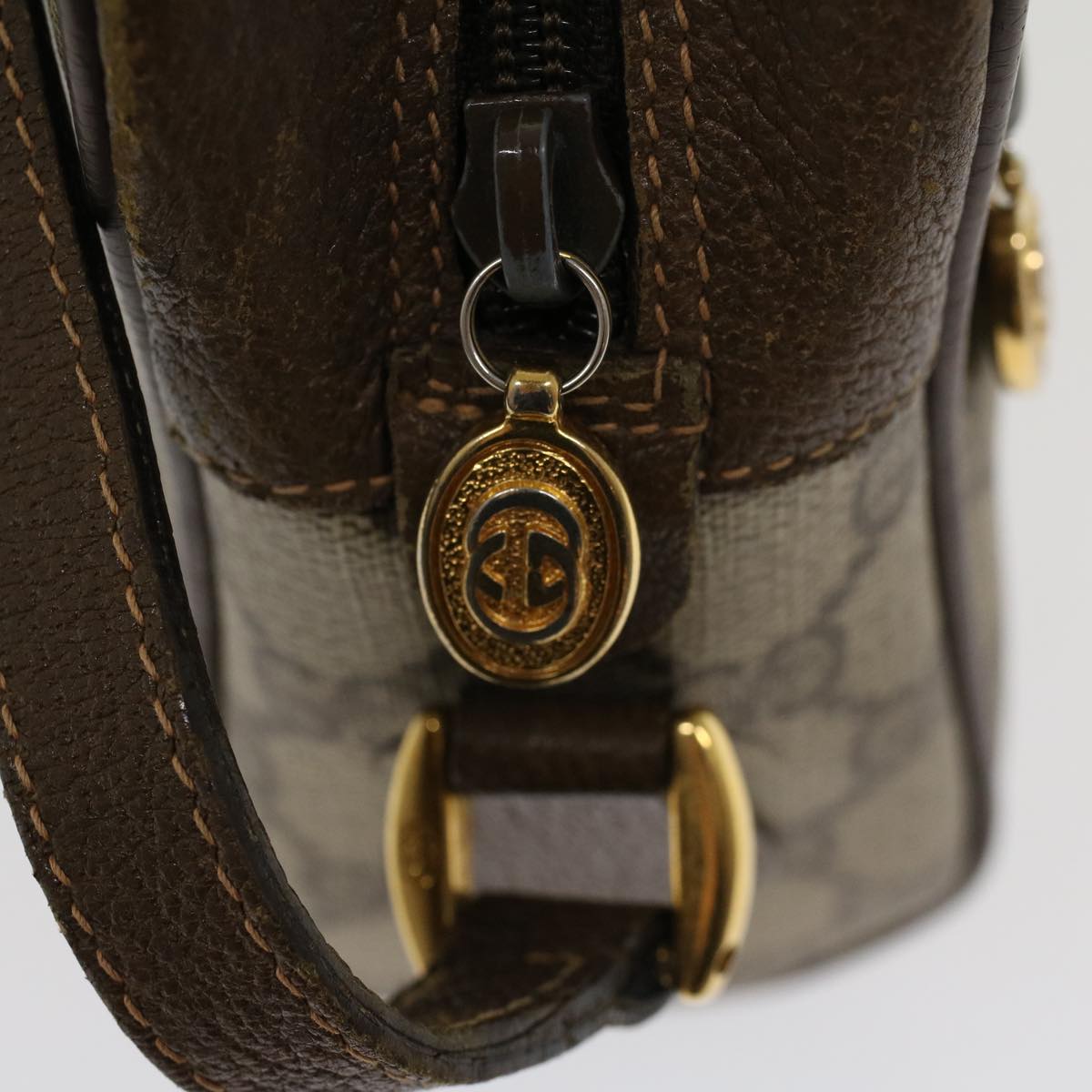 GUCCI GG Canvas Web Sherry Line Shoulder Bag Beige Red 119.02.087 46468