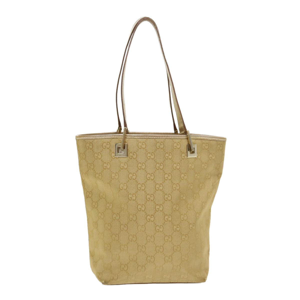GUCCI GG Canvas Hand Bag Gold 1099 46670