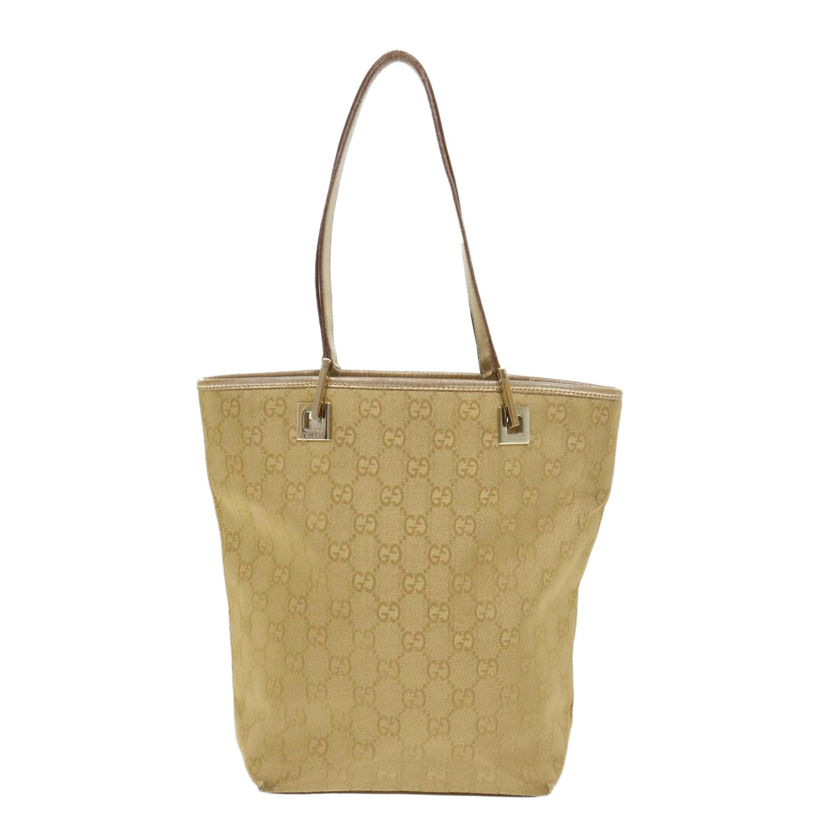 GUCCI GG Canvas Hand Bag Gold 1099 46670