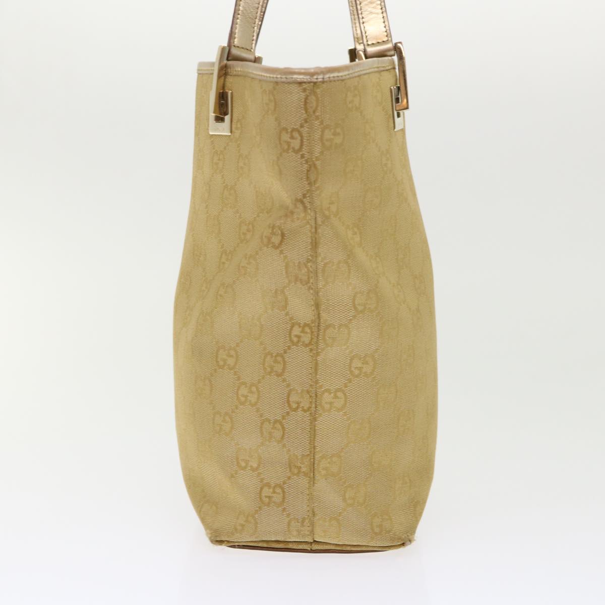 GUCCI GG Canvas Hand Bag Gold 1099 46670