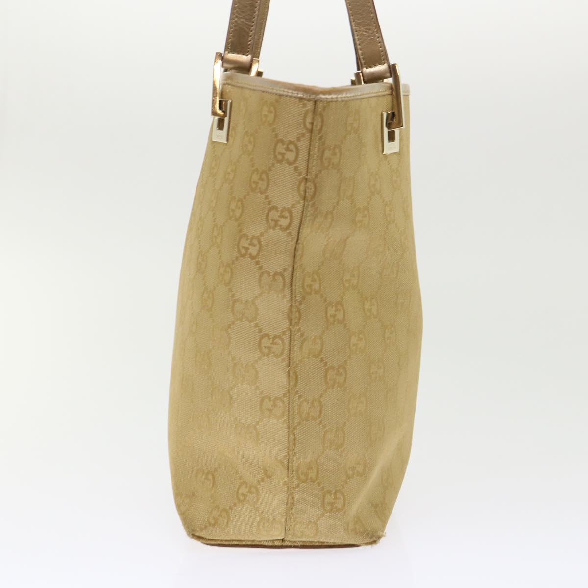 GUCCI GG Canvas Hand Bag Gold 1099 46670