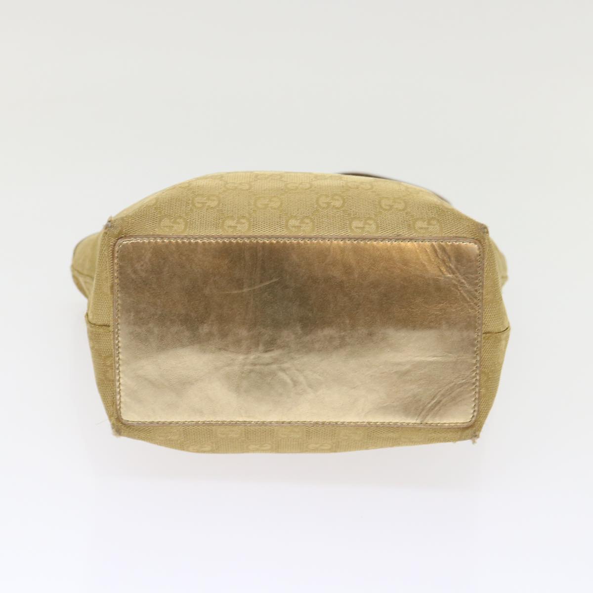GUCCI GG Canvas Hand Bag Gold 1099 46670