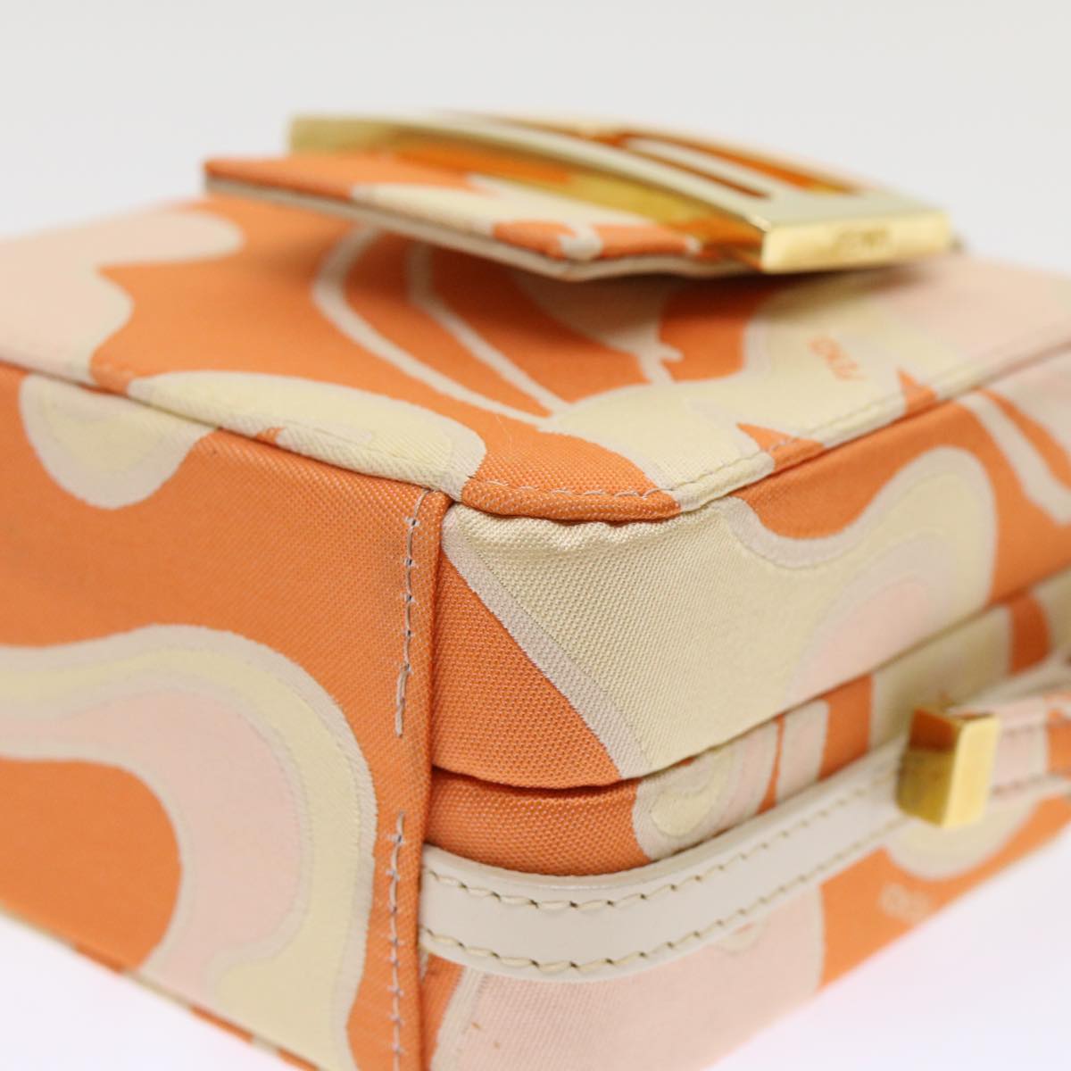 FENDI Mini Mamma Baguette Pouch Nylon Orange 46674