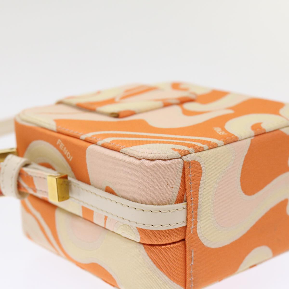 FENDI Mini Mamma Baguette Pouch Nylon Orange 46674