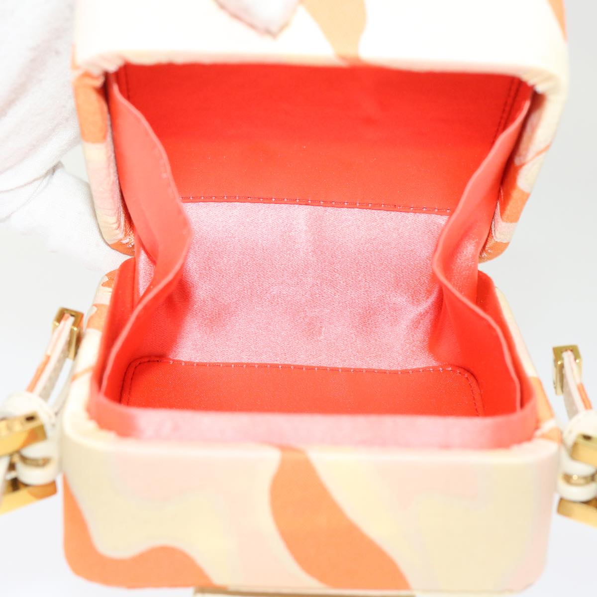 FENDI Mini Mamma Baguette Pouch Nylon Orange 46674