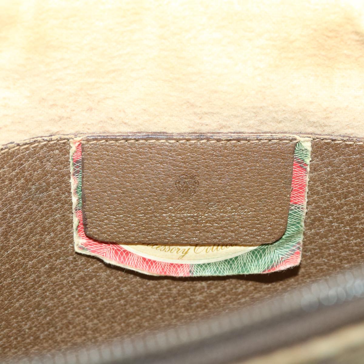 GUCCI GG Canvas Web Sherry Line Shoulder Bag PVC Leather Beige Green 46681