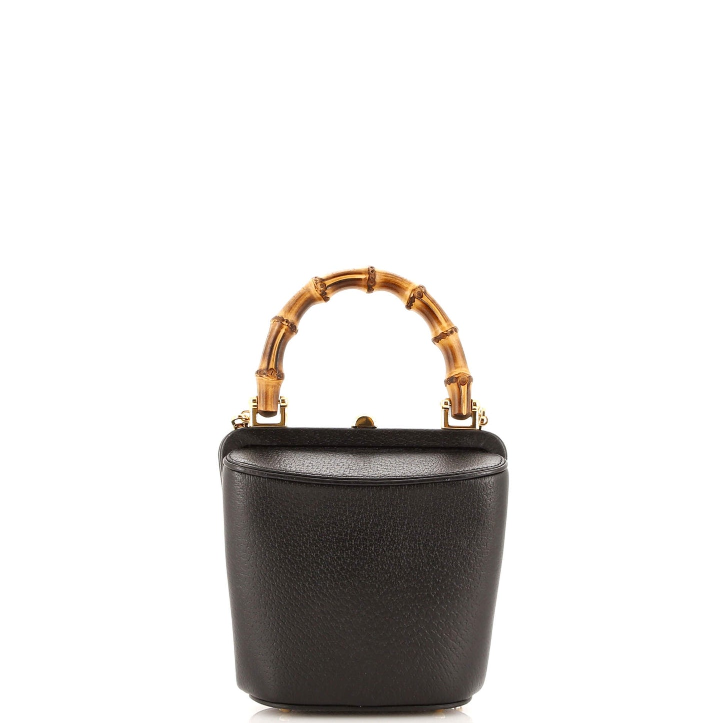 Marina Bamboo Top Handle Bucket Bag Leather Mini