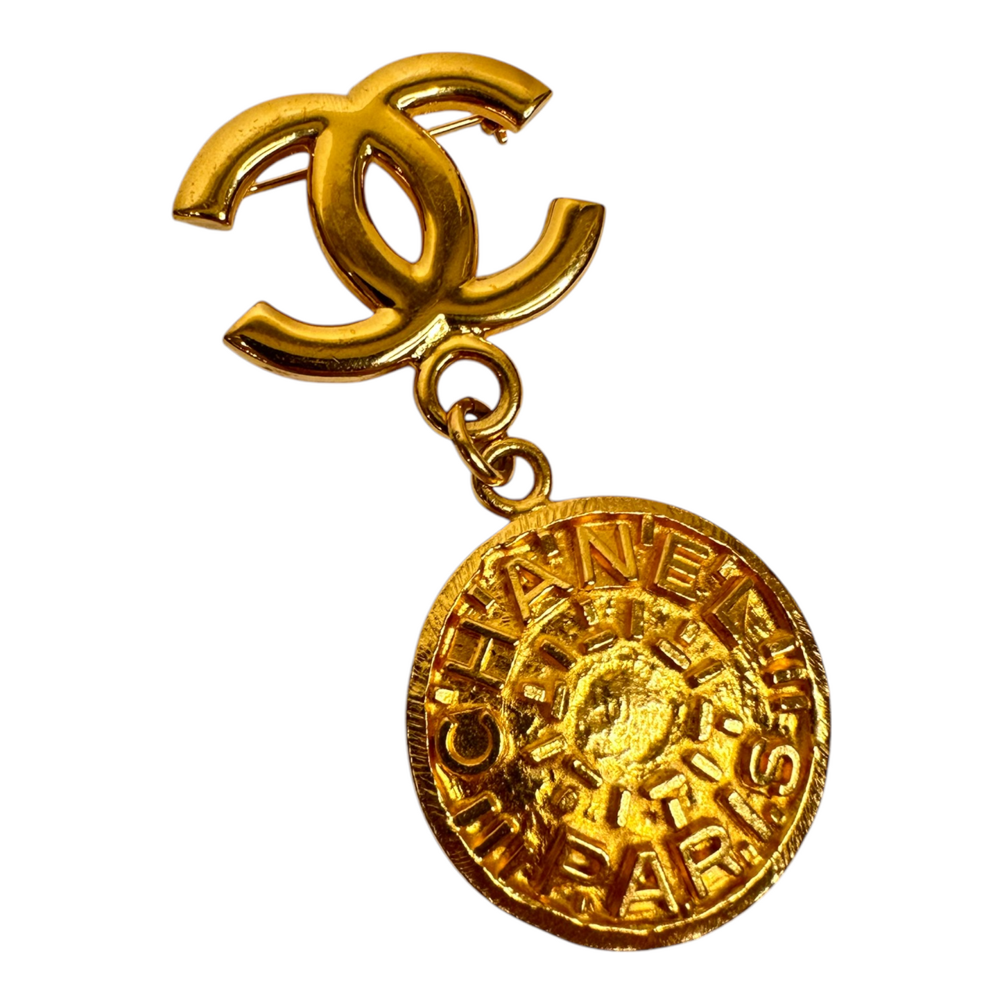 Chanel 1995 Gold Medallion Brooch
