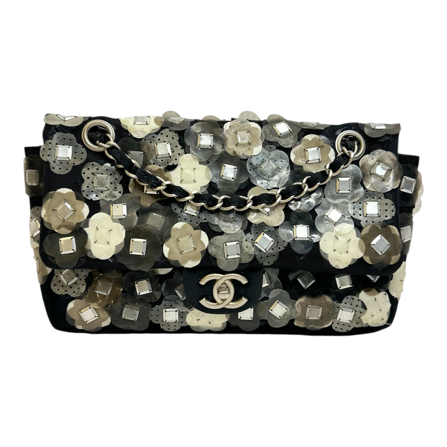Chanel Mesh Paillette Sequin Flap Black