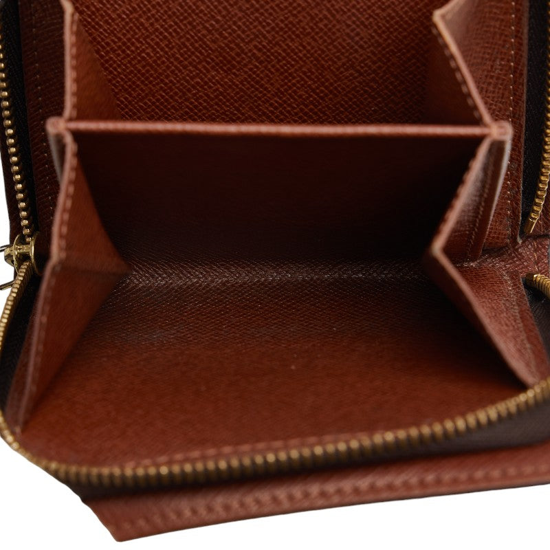 Louis Vuitton Monogram M61667 Double Folded Wallet PVC/Leather Brown