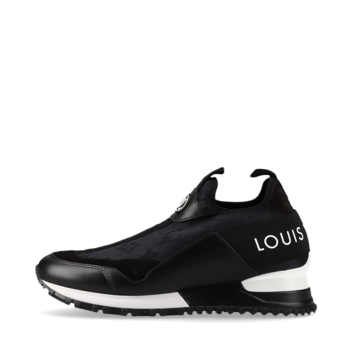 Louis Vuitton Runway Line Leather  Fabric Trainers 34.5  Black × White Monogram LV Circle Logo Box  Bag
