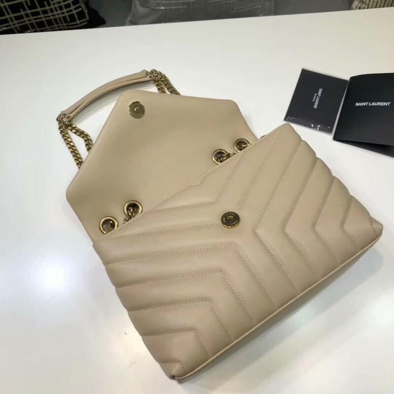 GLAMI Loulou Small Chain Bag In MatelassÃƒÂ© "Y" Beige For Women 9.8in/23cm YSL 494699DV7272721