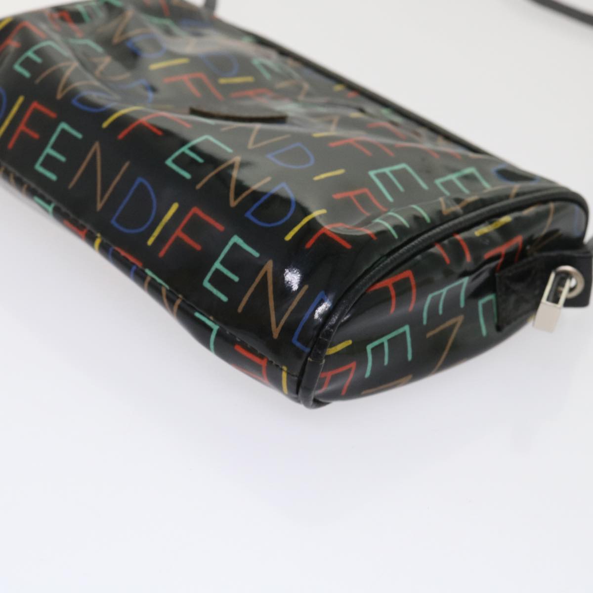 FENDI Shoulder Bag Enamel Black Multicolor 47063
