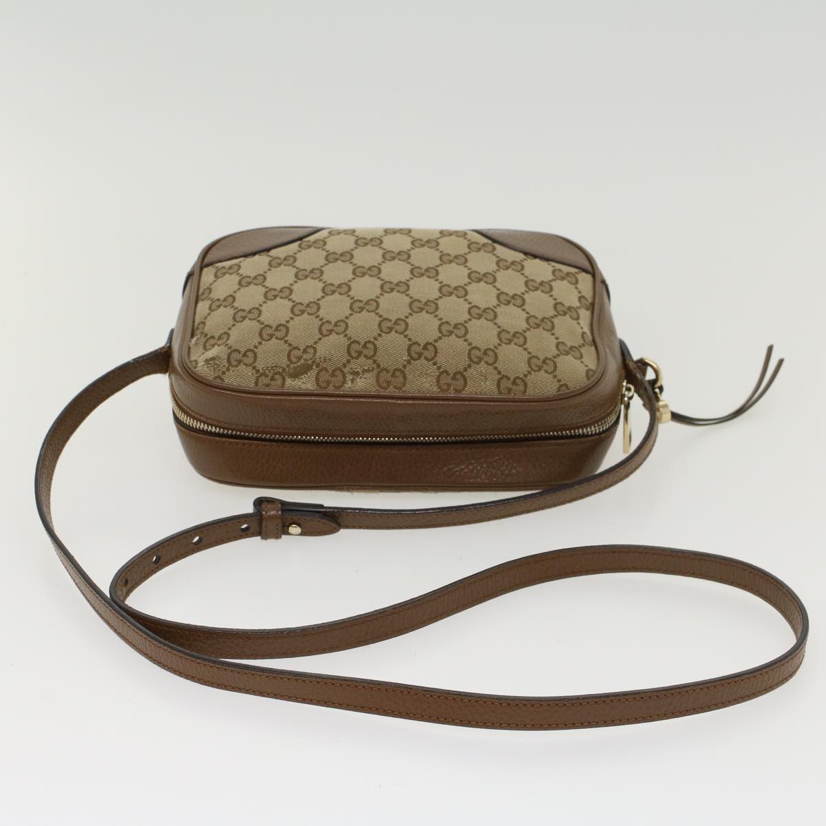 GUCCI GG Canvas Shoulder Bag Beige 449413 47120