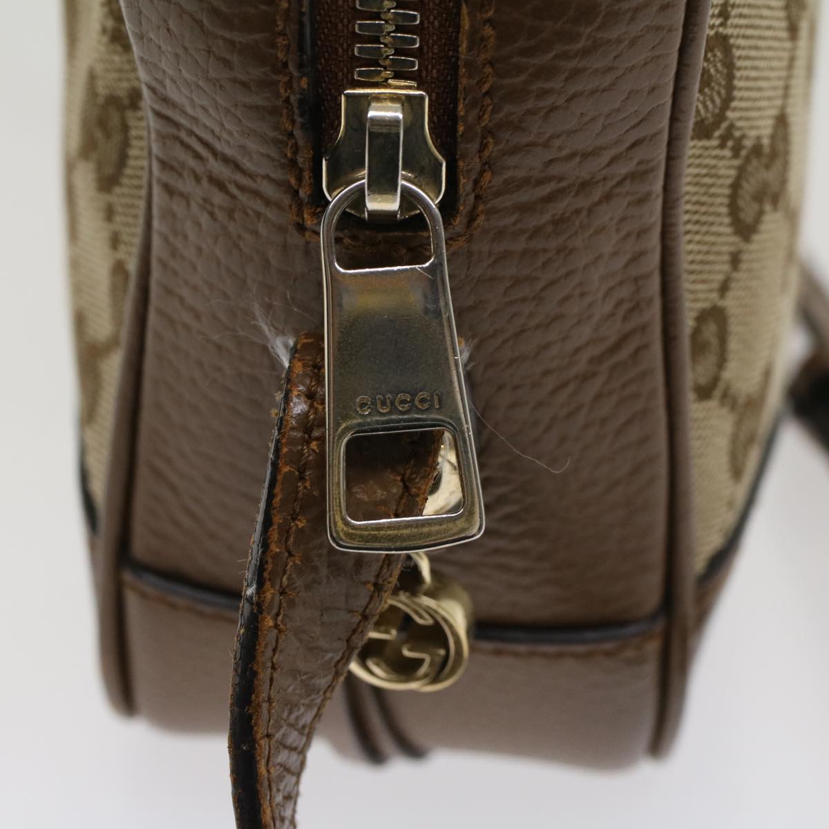 GUCCI GG Canvas Shoulder Bag Beige 449413 47120