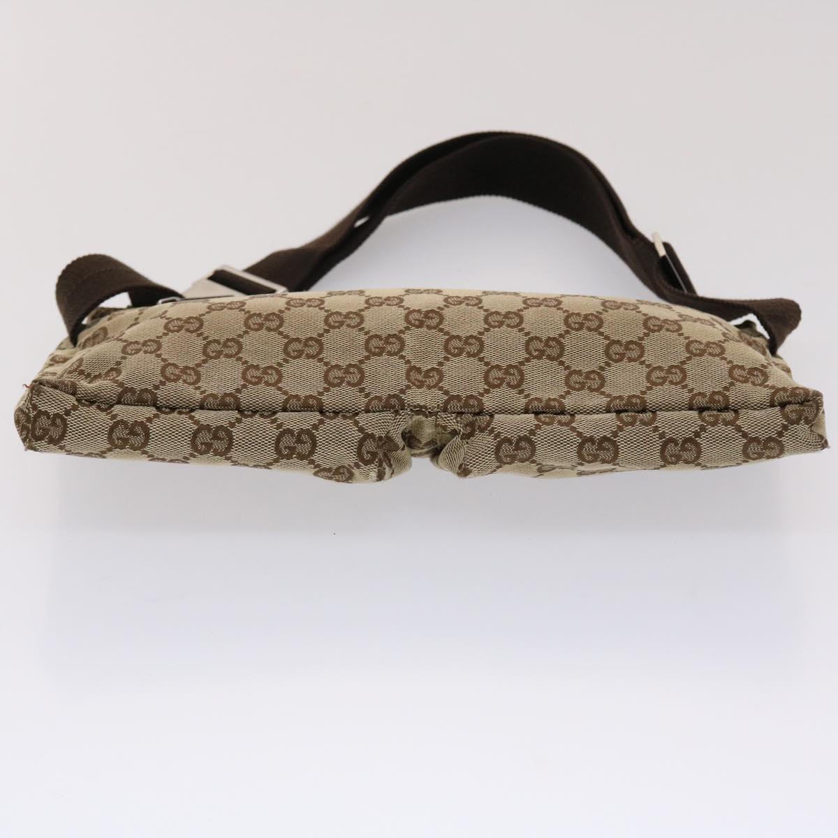 GUCCI GG Canvas Waist bag Leather Beige 28566 47122