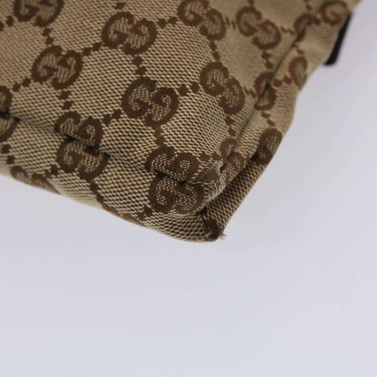 GUCCI GG Canvas Waist bag Leather Beige 28566 47122