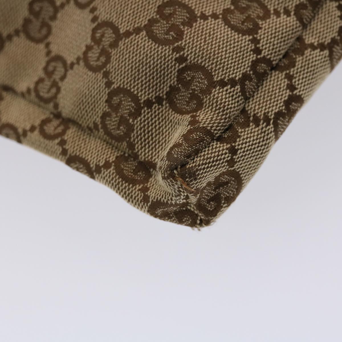 GUCCI GG Canvas Waist bag Leather Beige 28566 47122