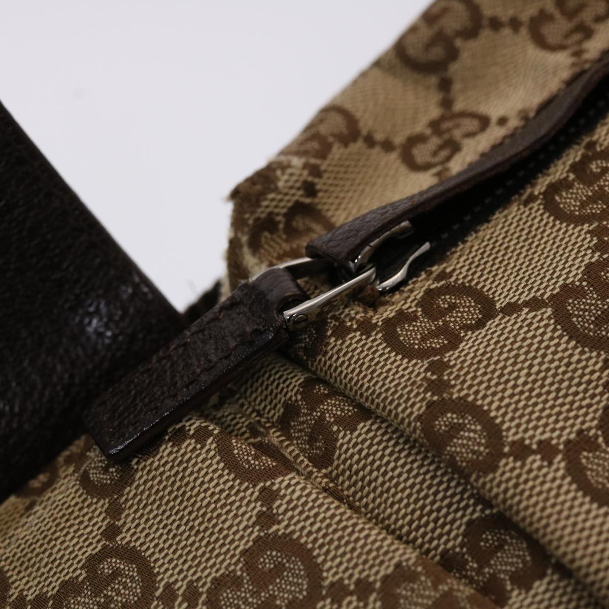 GUCCI GG Canvas Waist bag Leather Beige 28566 47122