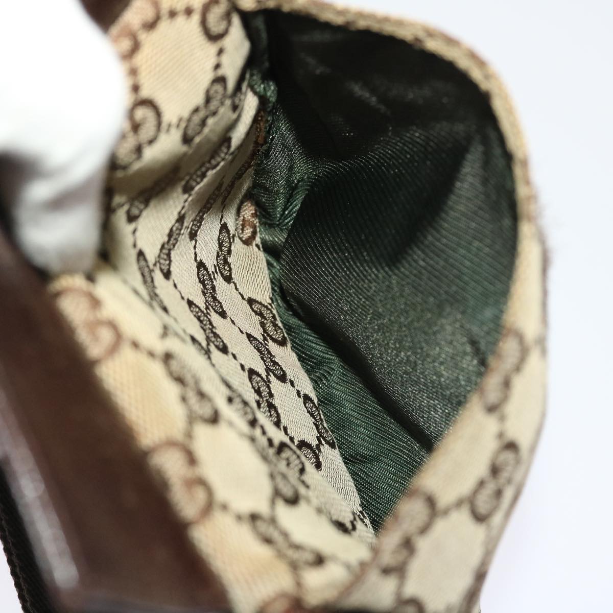 GUCCI GG Canvas Waist bag Leather Beige 28566 47122