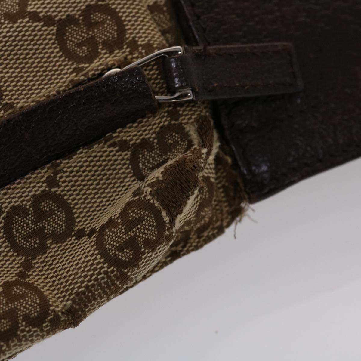GUCCI GG Canvas Waist bag Leather Beige 28566 47122