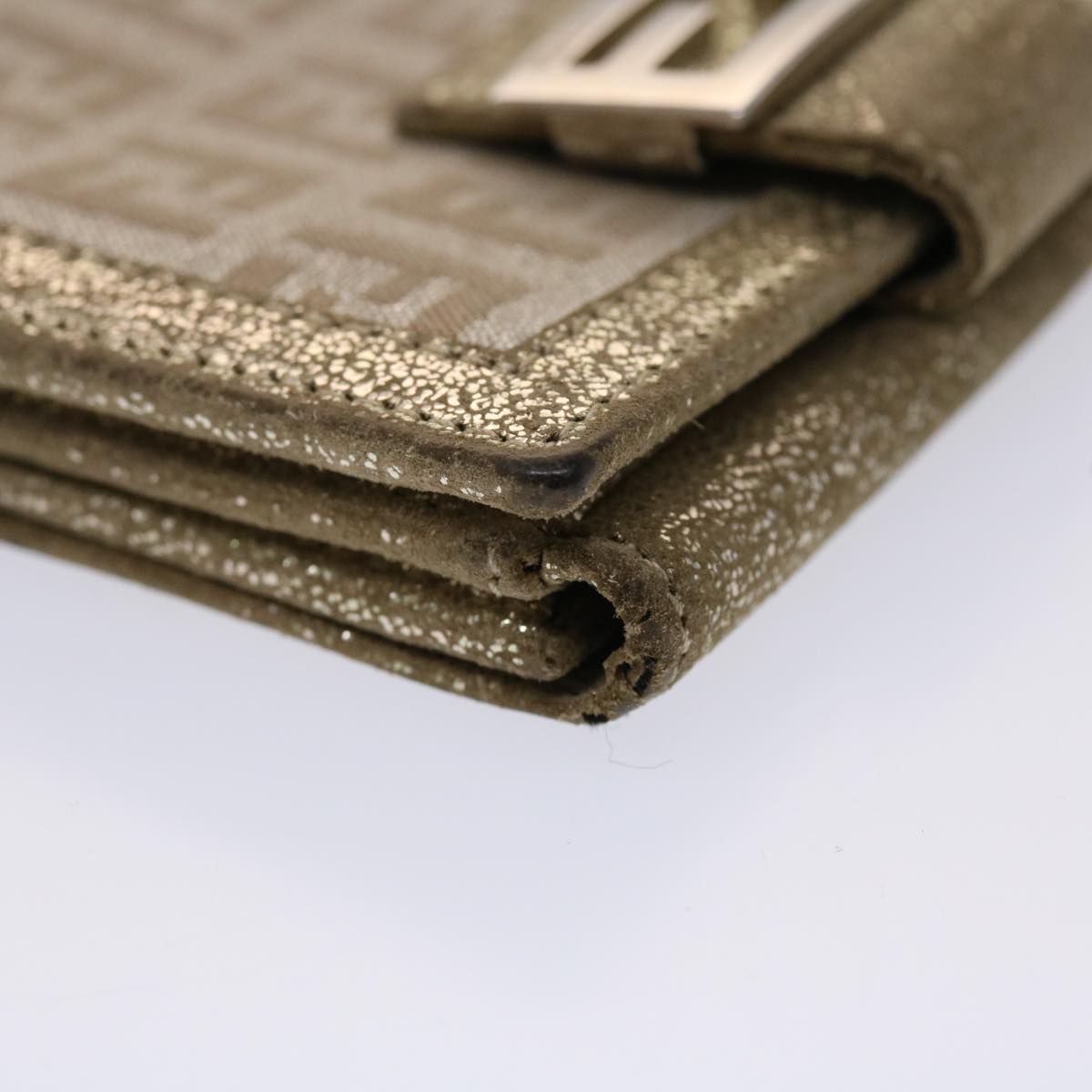FENDI Zucchino Canvas Wallet Silver 47197