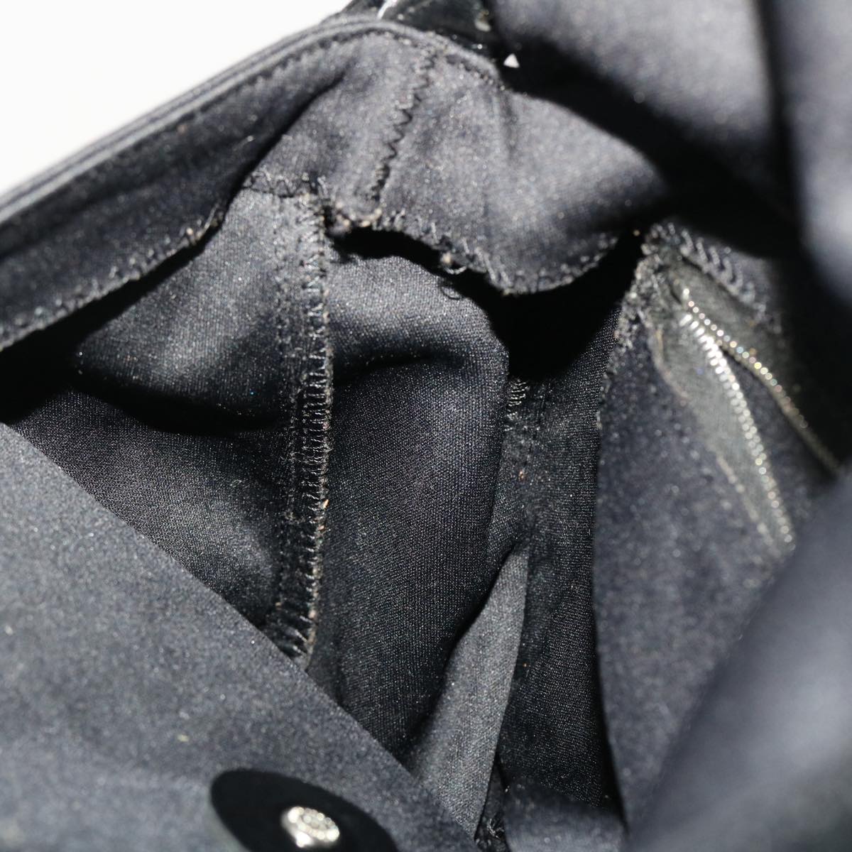 FENDI Mamma Baguette Shoulder Bag Nylon Leather Black 47383