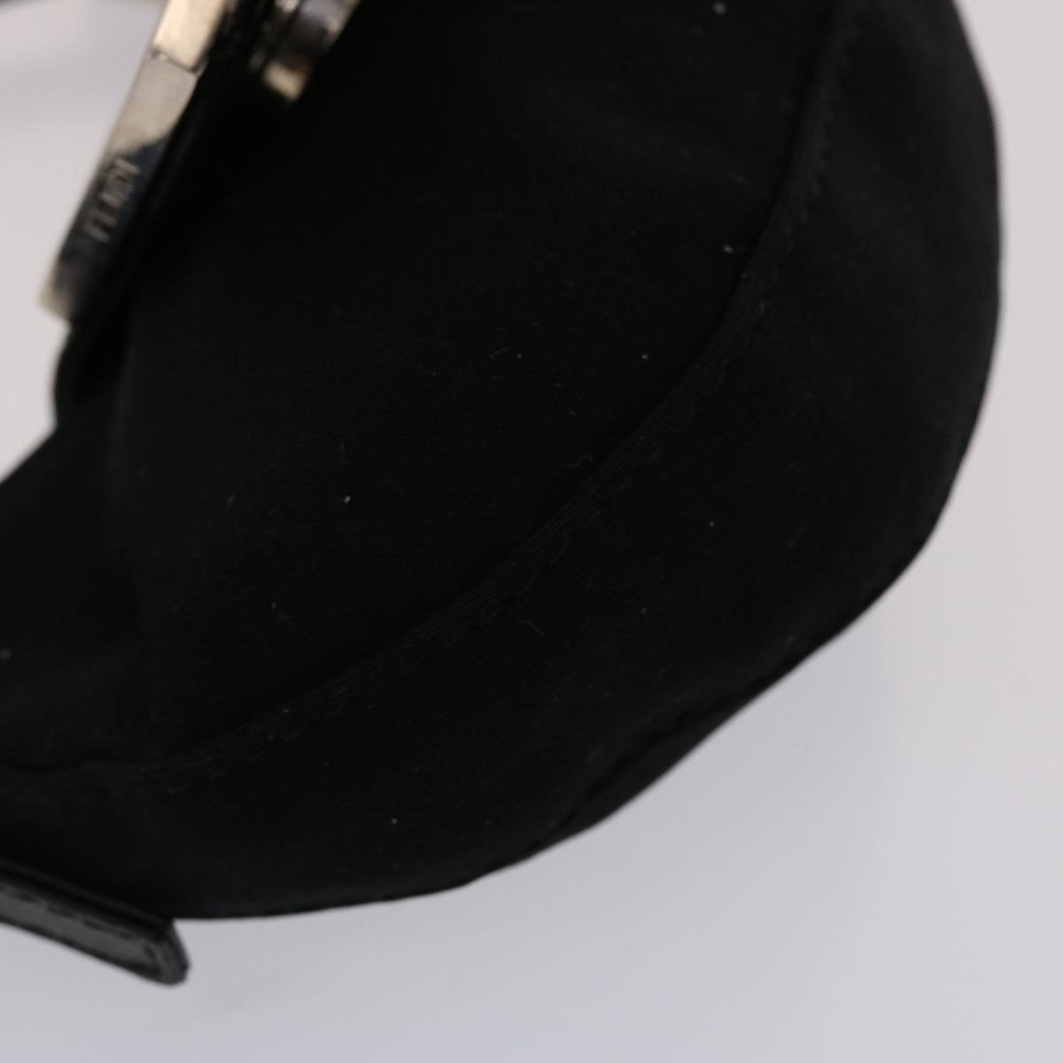 FENDI Mini Mamma Baguette Pouch Nylon Leather Black 47384
