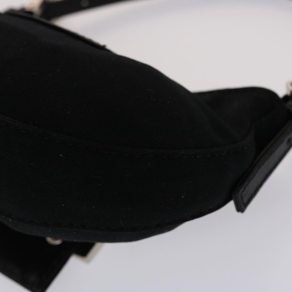 FENDI Mini Mamma Baguette Pouch Nylon Leather Black 47384
