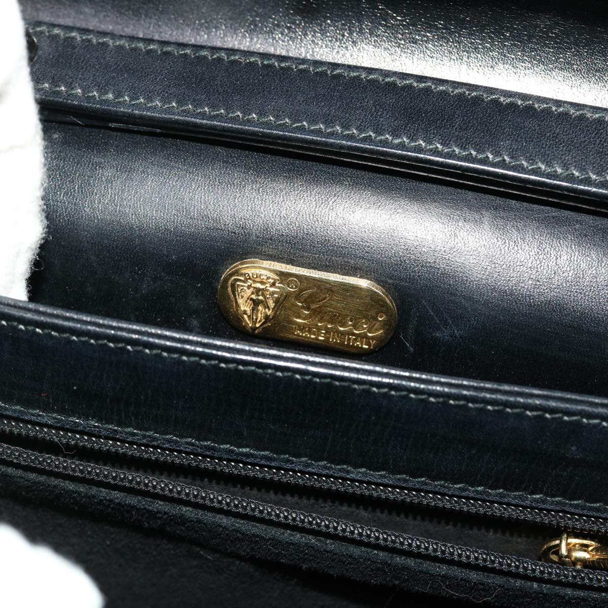 GUCCI Shoulder Bag Leather Black 47522