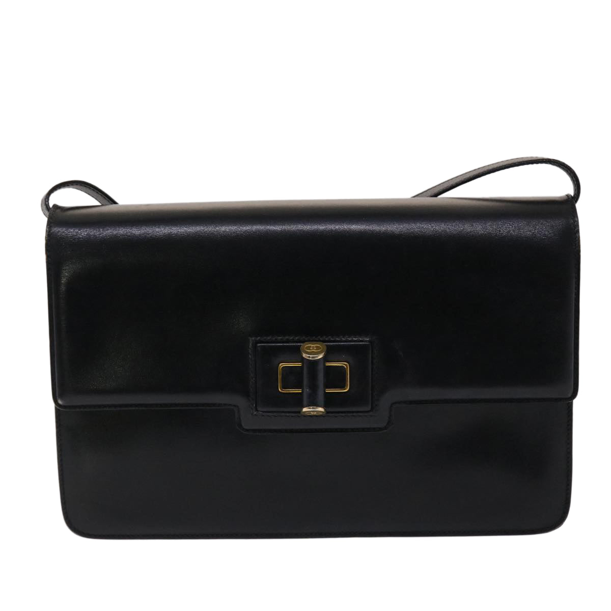 GUCCI Shoulder Bag Leather Black 47522