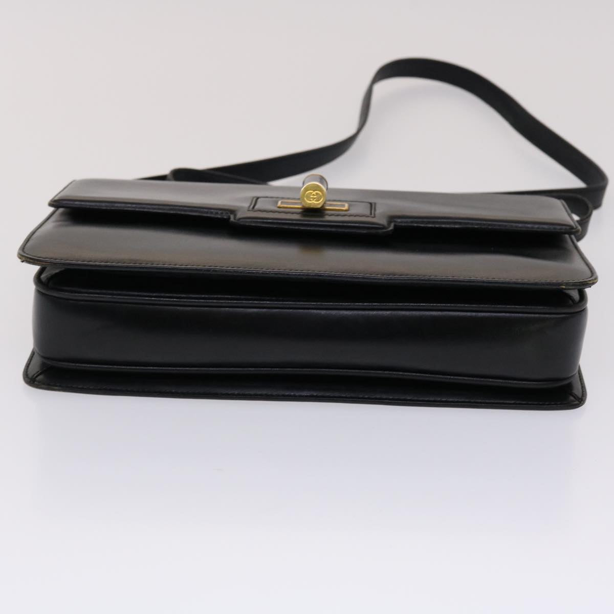 GUCCI Shoulder Bag Leather Black 47522