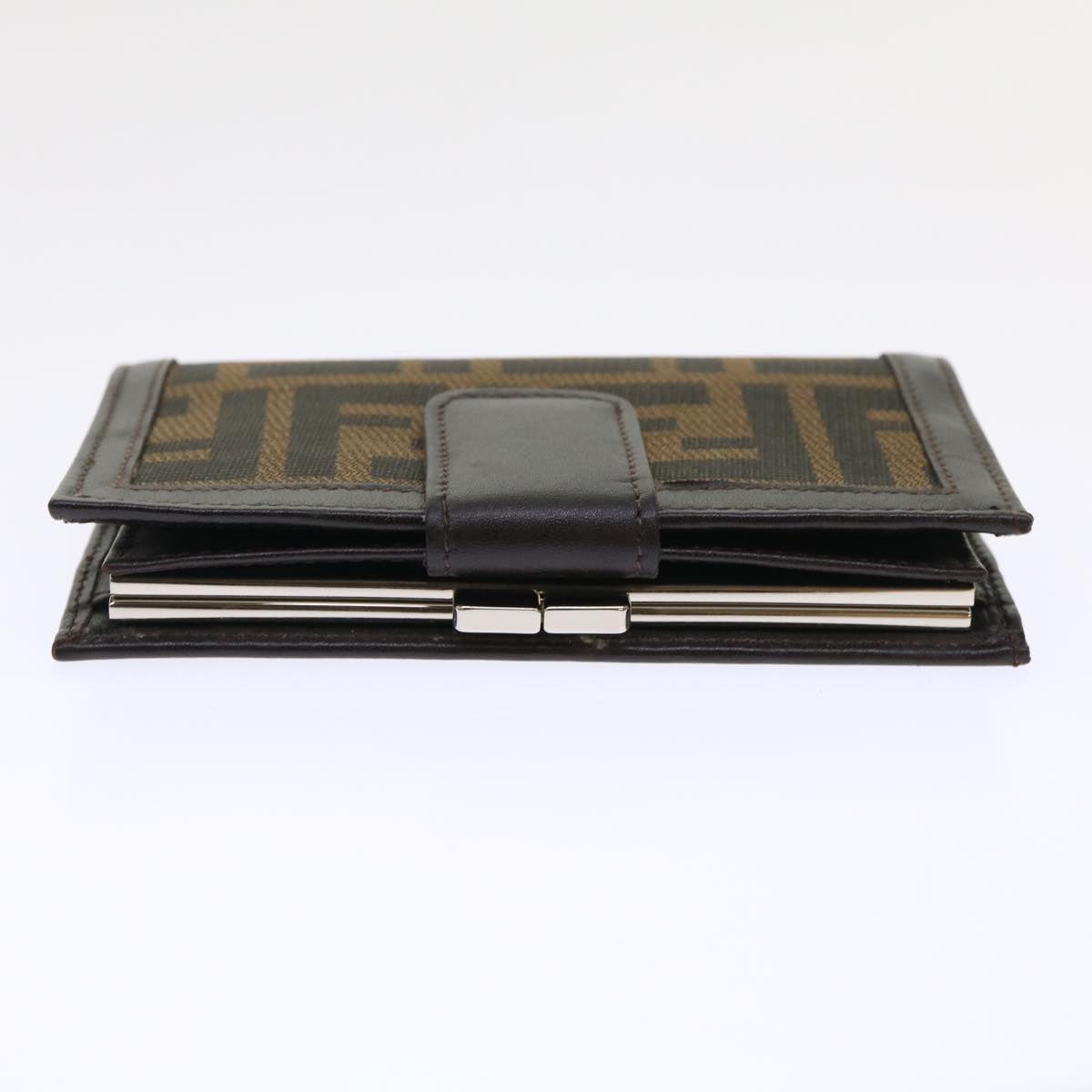 FENDI Zucca Canvas Wallet Black Brown 2251-01692-009 47535