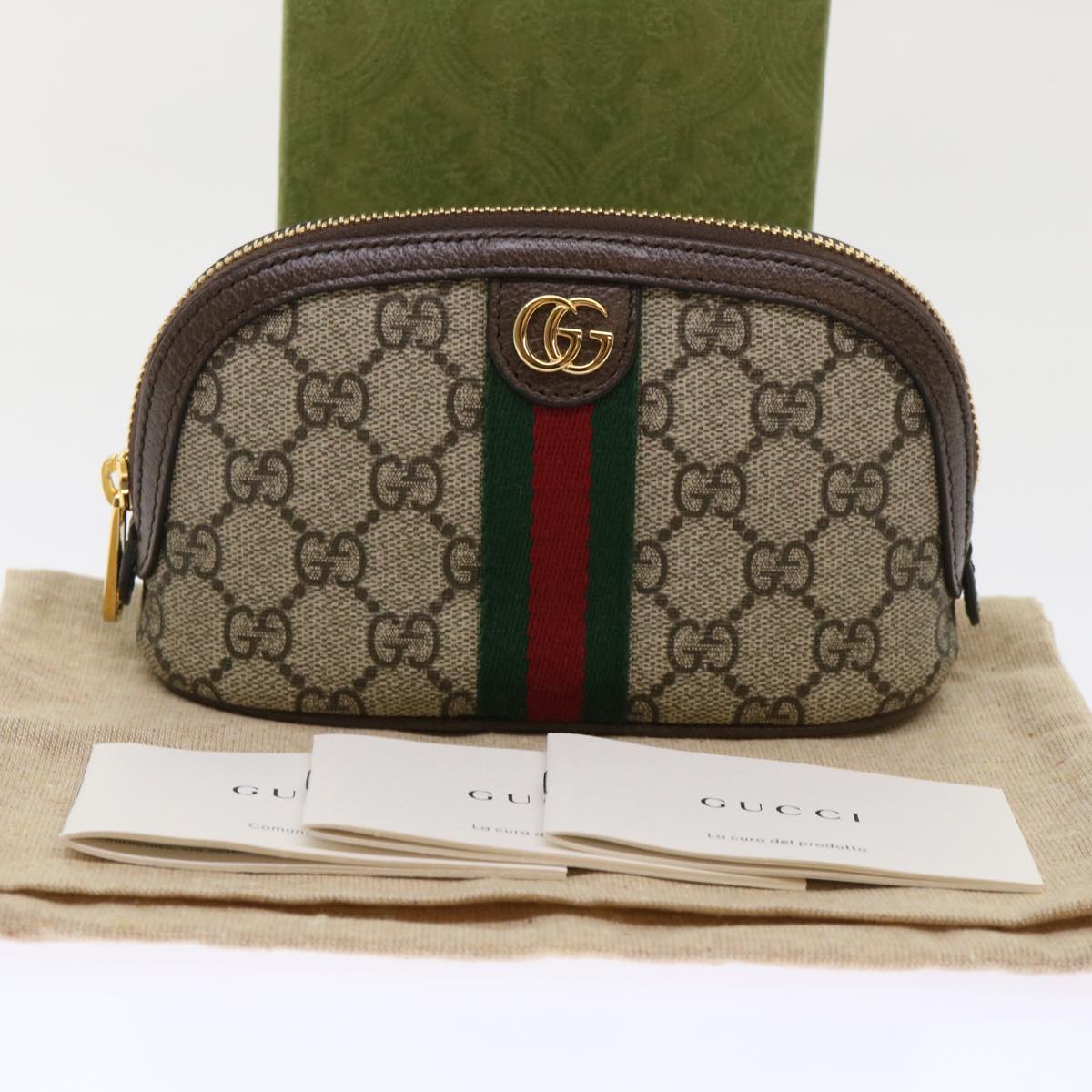 GUCCI GG Canvas Web Sherry Line Ophidia Pouch Beige Red Green 625550 47562